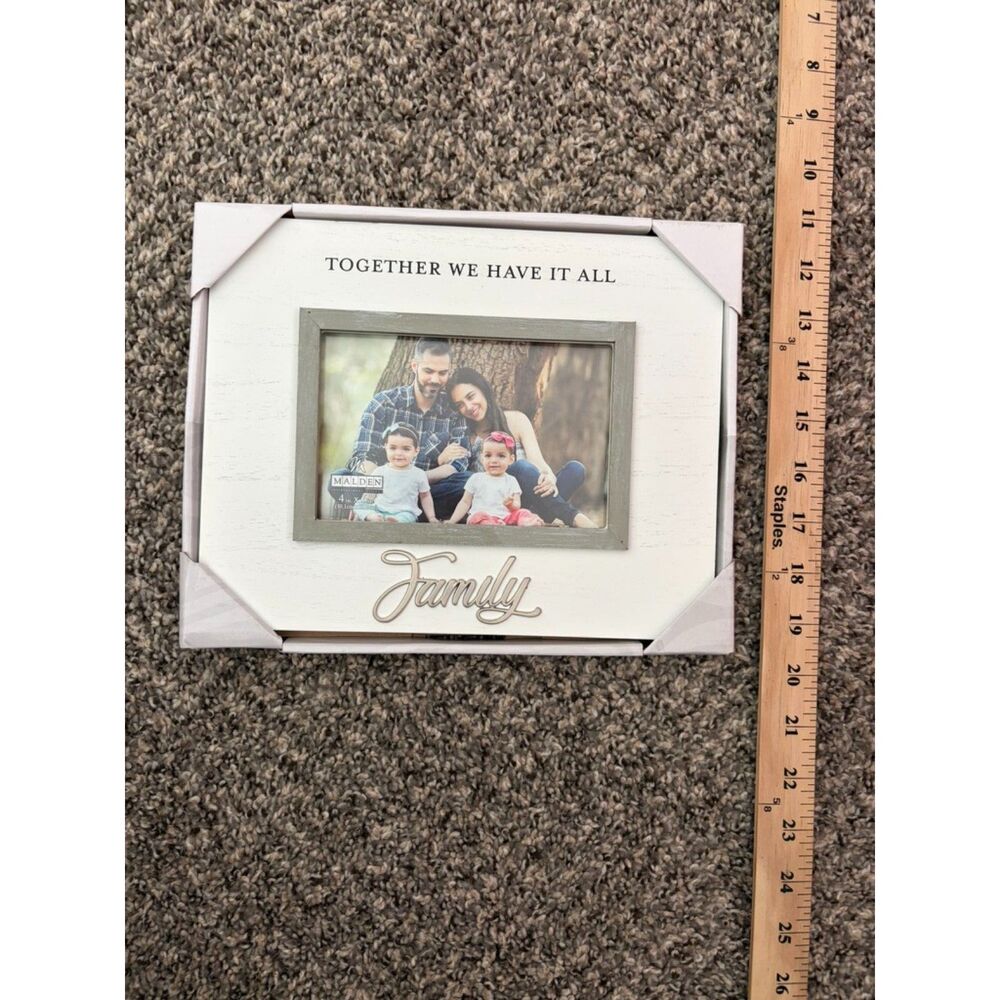 White 4x5 picture frame "Family - Together we have it all"